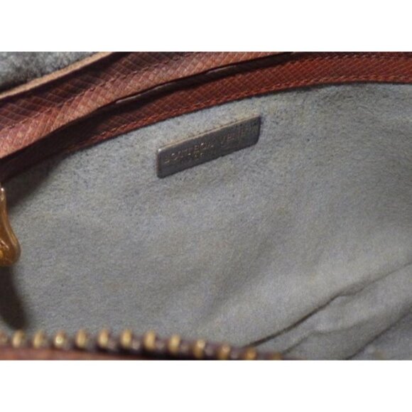 Bottega Veneta Vintage Black Satchel Coated Canvas Brown Leather - Picture 2 of 5